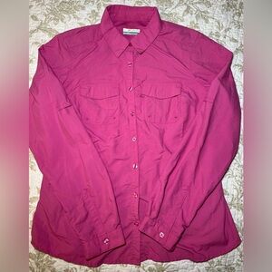 Columbia Omni Shade Sun Protection Button Down Shirt, size medium Utility
